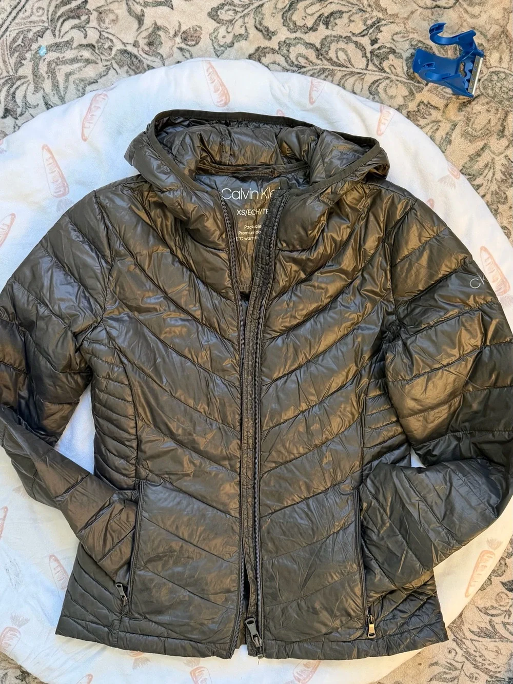 Calvin Klein Women's Black Quilted Packable Puffer Coat